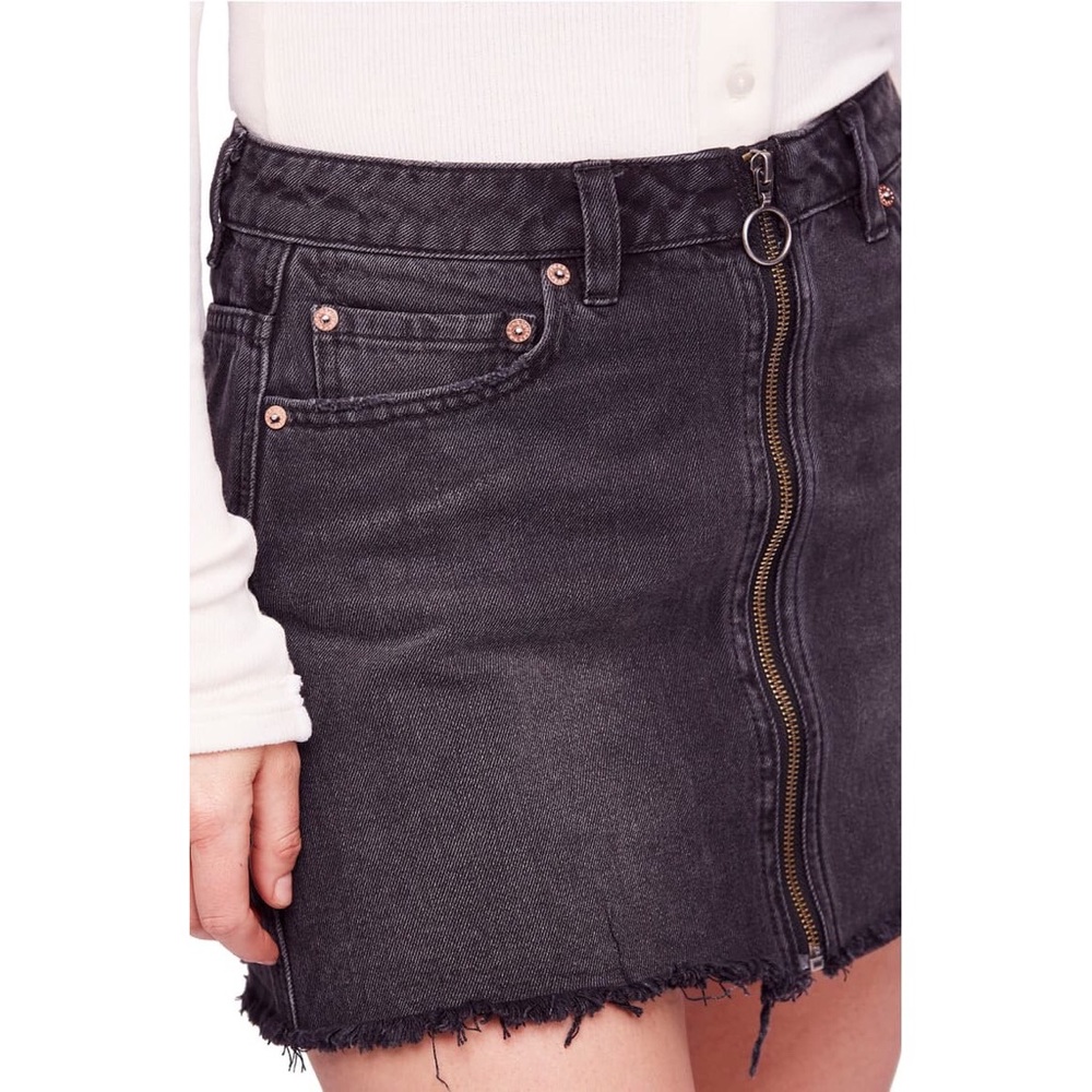 Free People Zip It Up Denim Mini Skirt - Picture 4 of 9